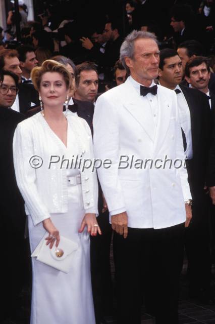 clint eastwood .JPG - Cliny Eastwood (acteur, réalisateur américain) et Catherine Deneuve (Catherine Dorléac, actrice française)Festival de Cannes 1994